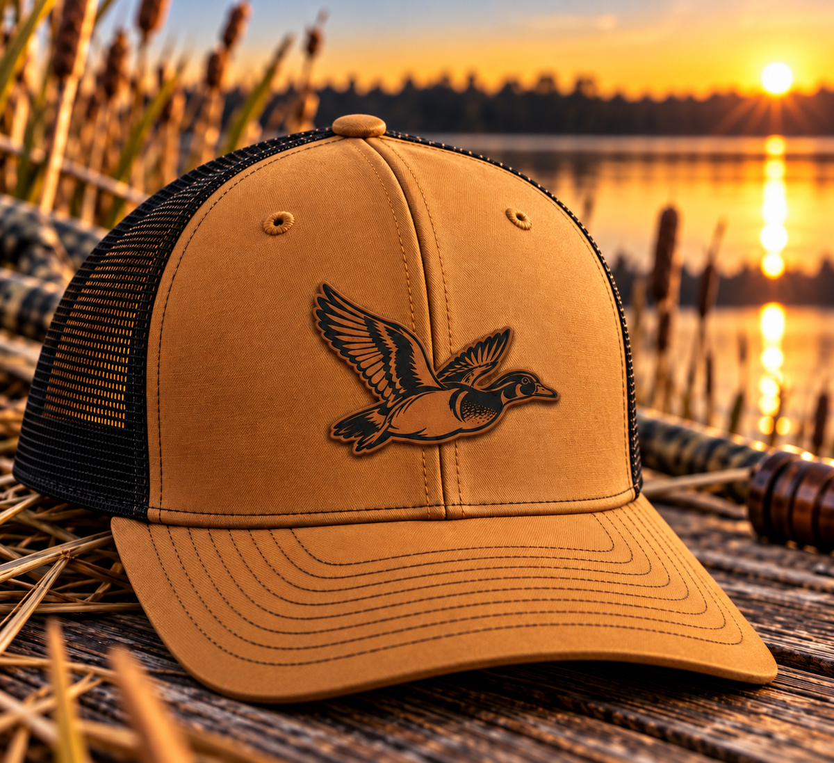 Wood Duck Leather Patch Trucker Hat
