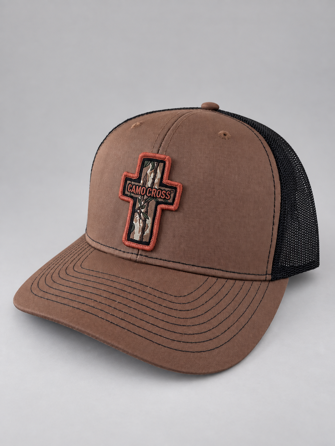 Camo Cross Outdoors™ Brown & Black Trucker Hat