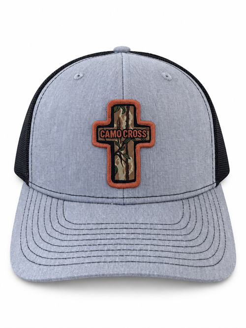 Camo Cross Gray Trucker Hat