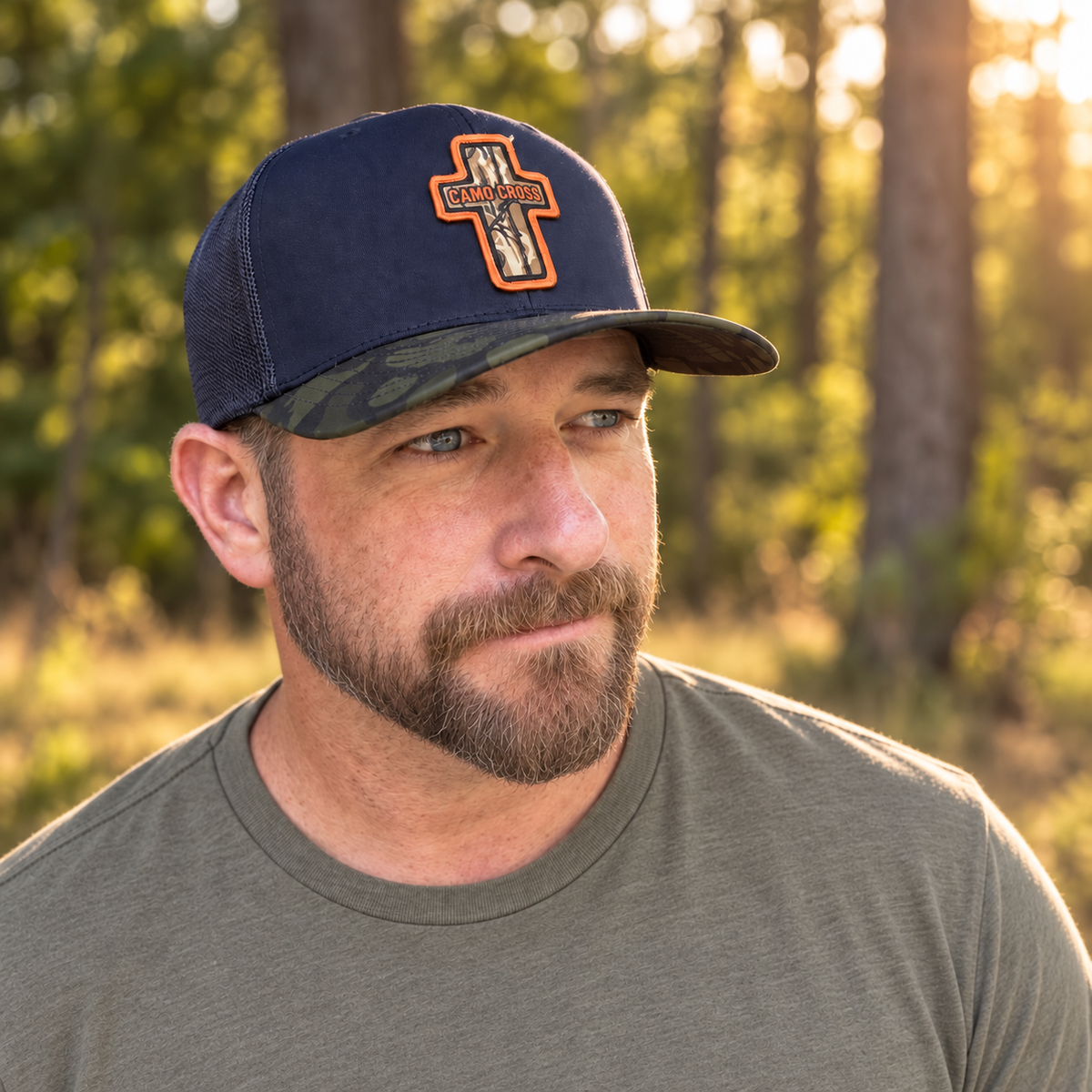 Camo Cross Pacific Camo/Black Trucker Hat