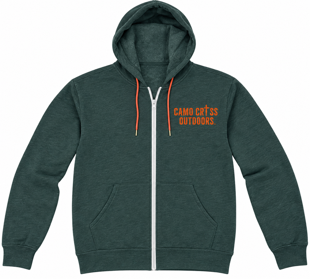 Camo Cross Zip Up Hoodie