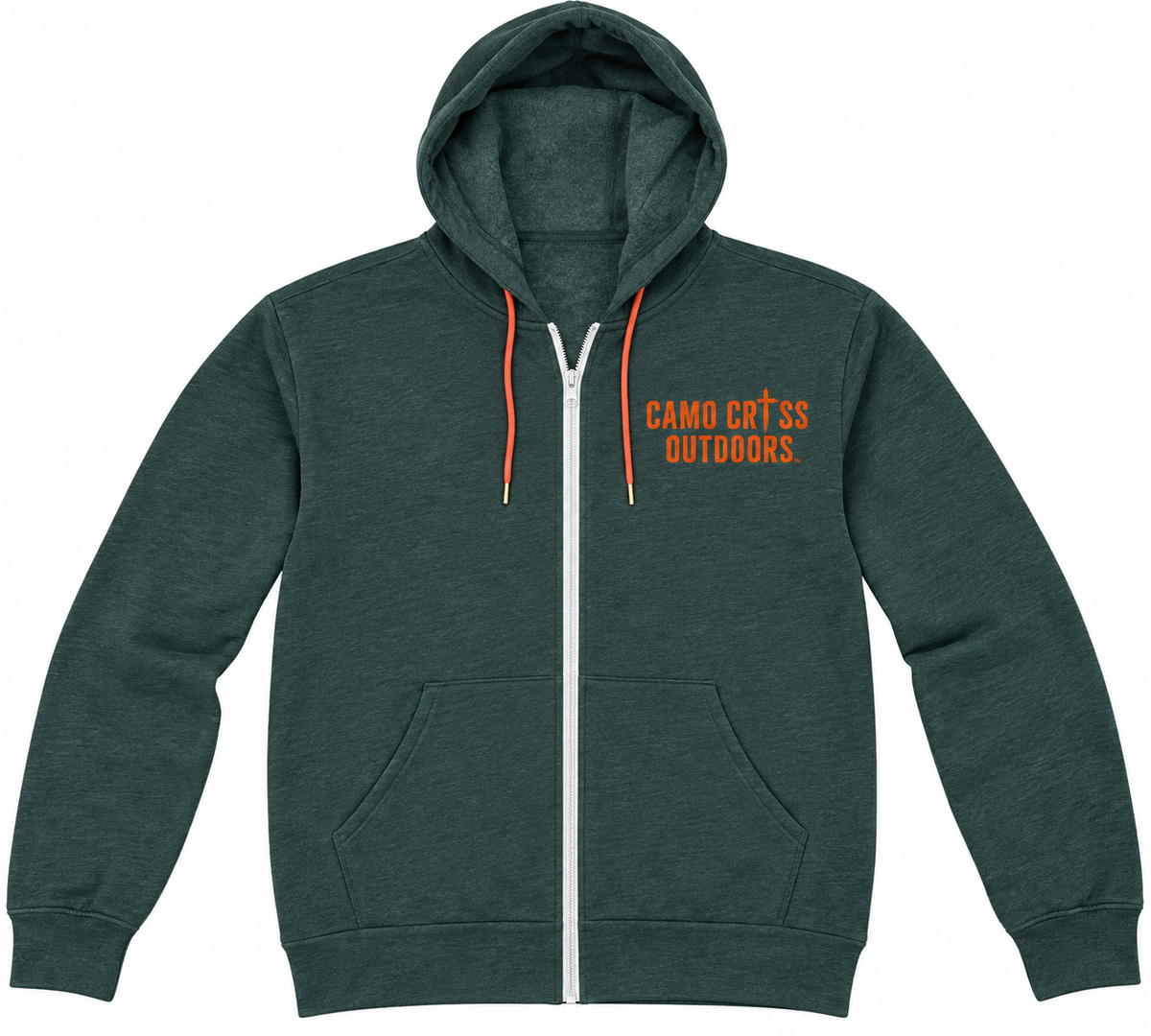Camo Cross Zip Up Hoodie