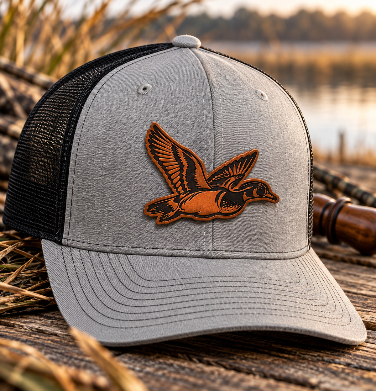 Wood Duck Leather Patch Trucker Hat